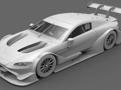 Aston Martin AMR Vantange DTM 2019 GT500 Exterior Interior Low-poly 3D model