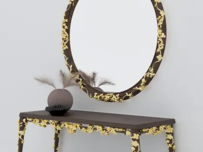 decorative frame  set Low-poly 3D model