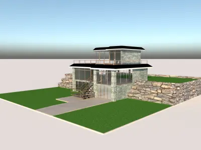 Luxury open plan house 3D model