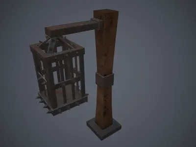 Hanging cage  Free low-poly 3D model