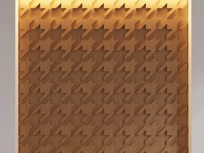 Decorative Wooden Wall Model 3 3D model