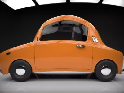 funny cartoon car  Low-poly 3D model