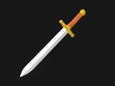 Low Poly Stylized Fantasy Sword Game Ready Low-poly 3D model