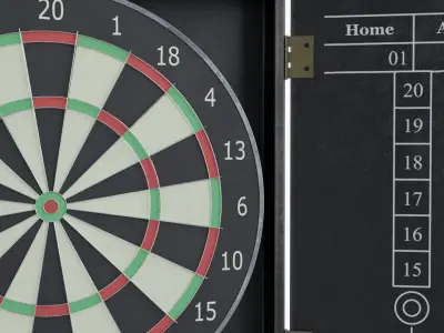 Dartboard dart board with two darts in it 3D model