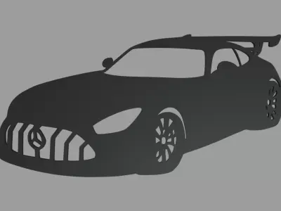 Mercedes-Benz AMG GT Wall Silhouette 3D print model