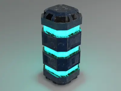 Game ready Low Poly PBR Sci-fi box 4 of 5  Free low-poly 3D model
