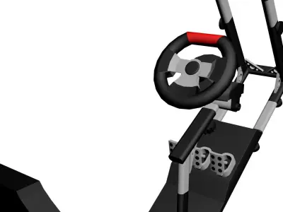 Gaming Chair For Racing Games With Three Display 3D model