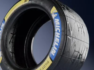 Michelin Pilot Sport 2026 Hypercar and GTP Medium Slick Tire 3D model
