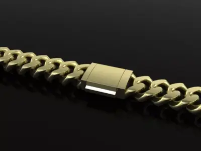 Cuban Chain Bracelet Necklace Link SIZE 8MM Width 3D print model