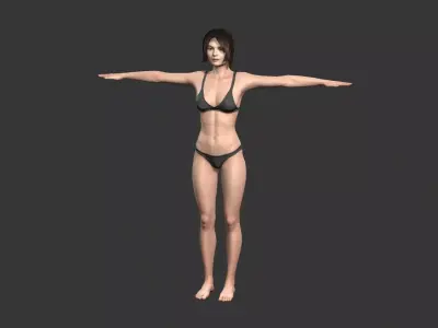 Game character Woman Low-poly 3D model order