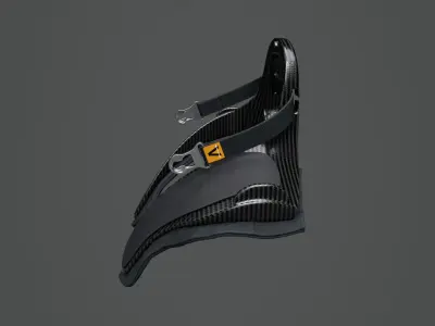 Frontal Head Restrain Device 01 Low-poly 3D model