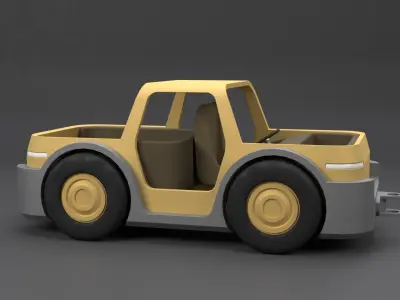 tow tractor Low-poly 3D model