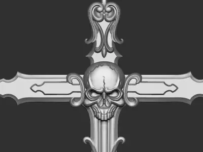Cross ornate 3D print model