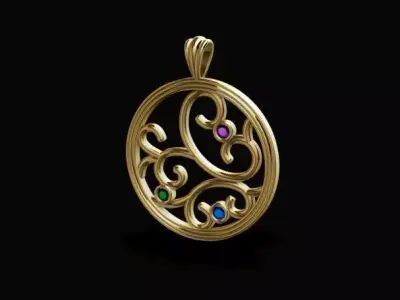 jali pendant bezel set  3D print model