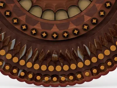 Mandala 2 wooden made Free 3D model