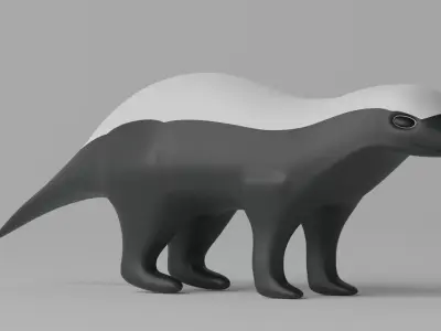 Cartoon Cute Honey Badger 3D model