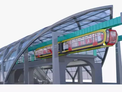 Elevated train station 2025 3D model
