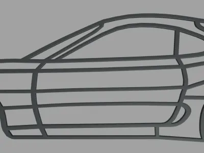 Toyota Supra Wall Silhouette 3D print model