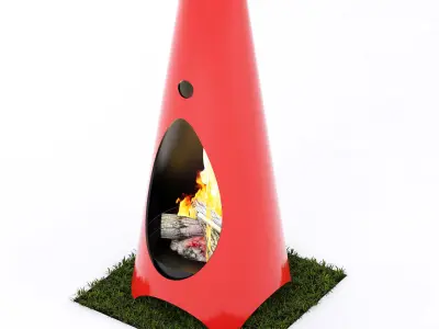 Steel Outdoor Fireplace by Modfire 3D model