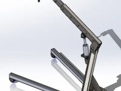 Folding engine crane 3D model