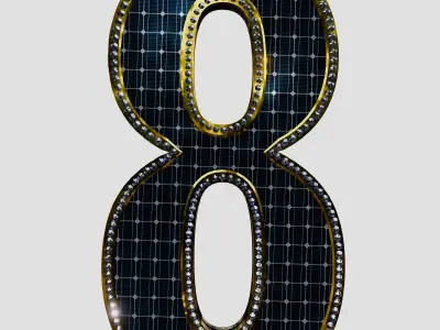Solar Panel Number - 8 3D model