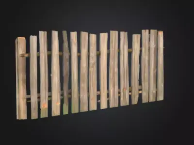 Weathered Fence Low-poly 3D model