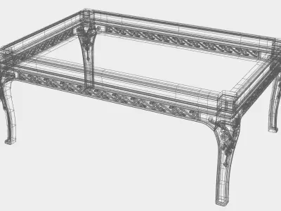 Carved tea table for cnc 17 3D model