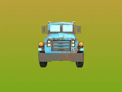 3D Old Truck Low-poly Low-poly 3D model