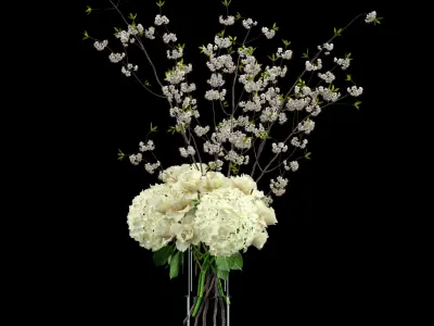 White bouquet 3D model