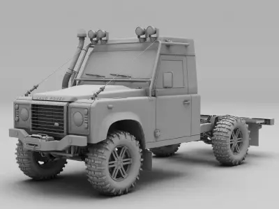 Landrover Defender 130 Chassis Cab 2011 3D model
