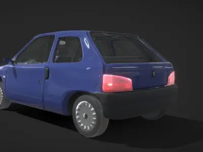 Peugeot 106 1996 Low-poly 3D model