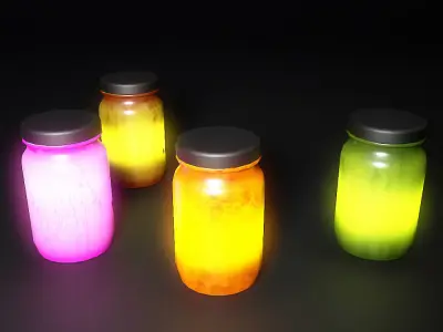 Light jar bulbs low poly 3d model  Low-poly 3D model