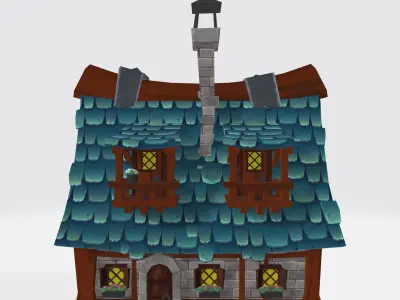 CarToon House Low-poly 3D model get