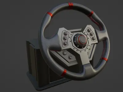 Racing Wheel Low-poly 3D model
