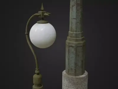 Old Worn Streetlight 03 Low-poly 3D model