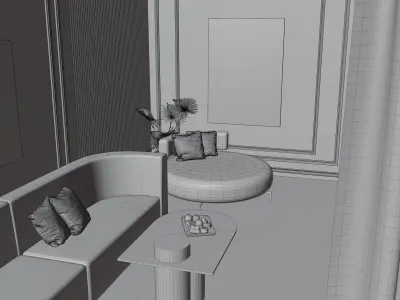 Guest Room Low-poly 3D model