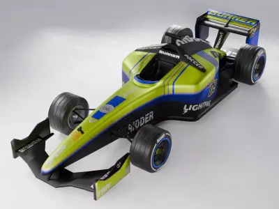 Formula Car Game Ready Low-poly 3D model