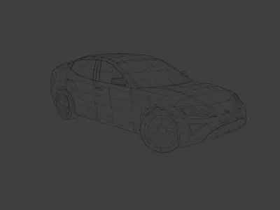 Low Poly Modern Generic Hatchback  Low-poly 3D model