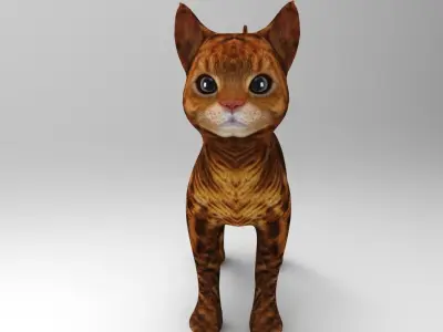 3d Pet Cat low poly  Low-poly 3D model