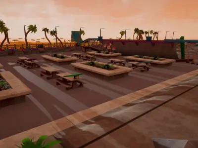 Stylized Skate Park Low-poly 3D model