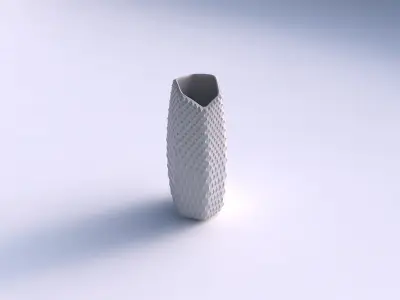 Vase arc hexagon with grid piramides 3D print model
