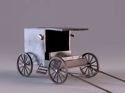 Horse Cart Low-poly 3D model