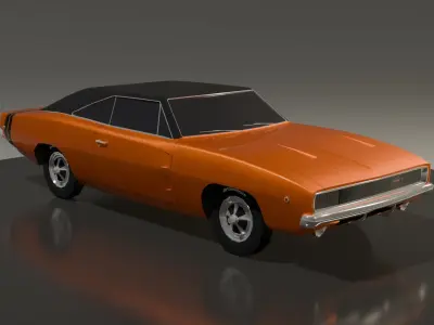 Dodge Charger RT 1968 low-poly Low-poly 3D model