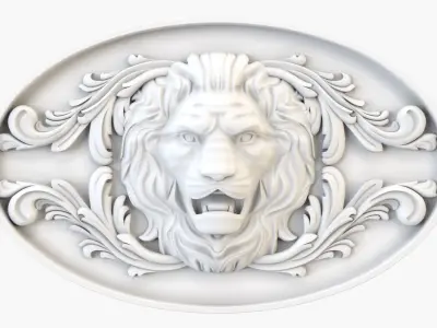 Medallion Lion 3D print model