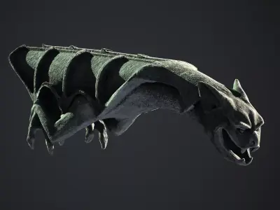 Waterspout Gargoyle Vrykolakas Low-poly 3D model