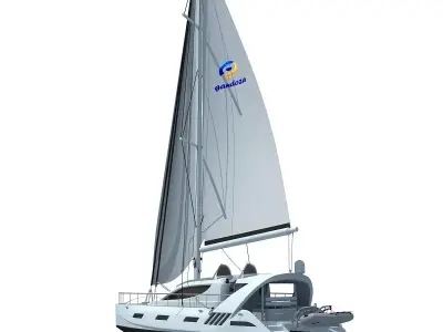 White Sailing Yacht  3D model