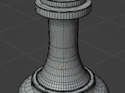 Elegant Chess Board and Pieces Low-poly 3D model