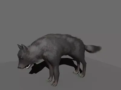 wolf rigged Low-poly 3D model