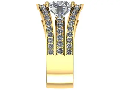 Luxury Big Golden Ring 3D model