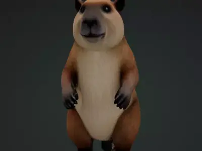 Capybara 3D Model Realistic Animal capibara Free 3D print model